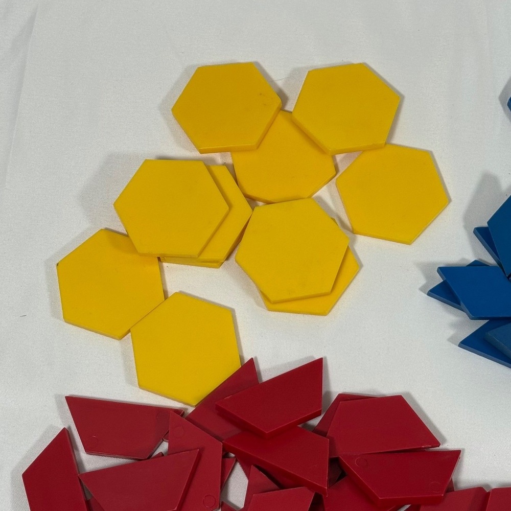 405 Geometric Pattern Blocks‎ Multicolor Shapes Tangram Classroom For Math - Picture 3 of 11